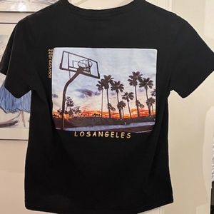 Los Angeles black short sleeved T-Shirt/ graphic on back 11/12